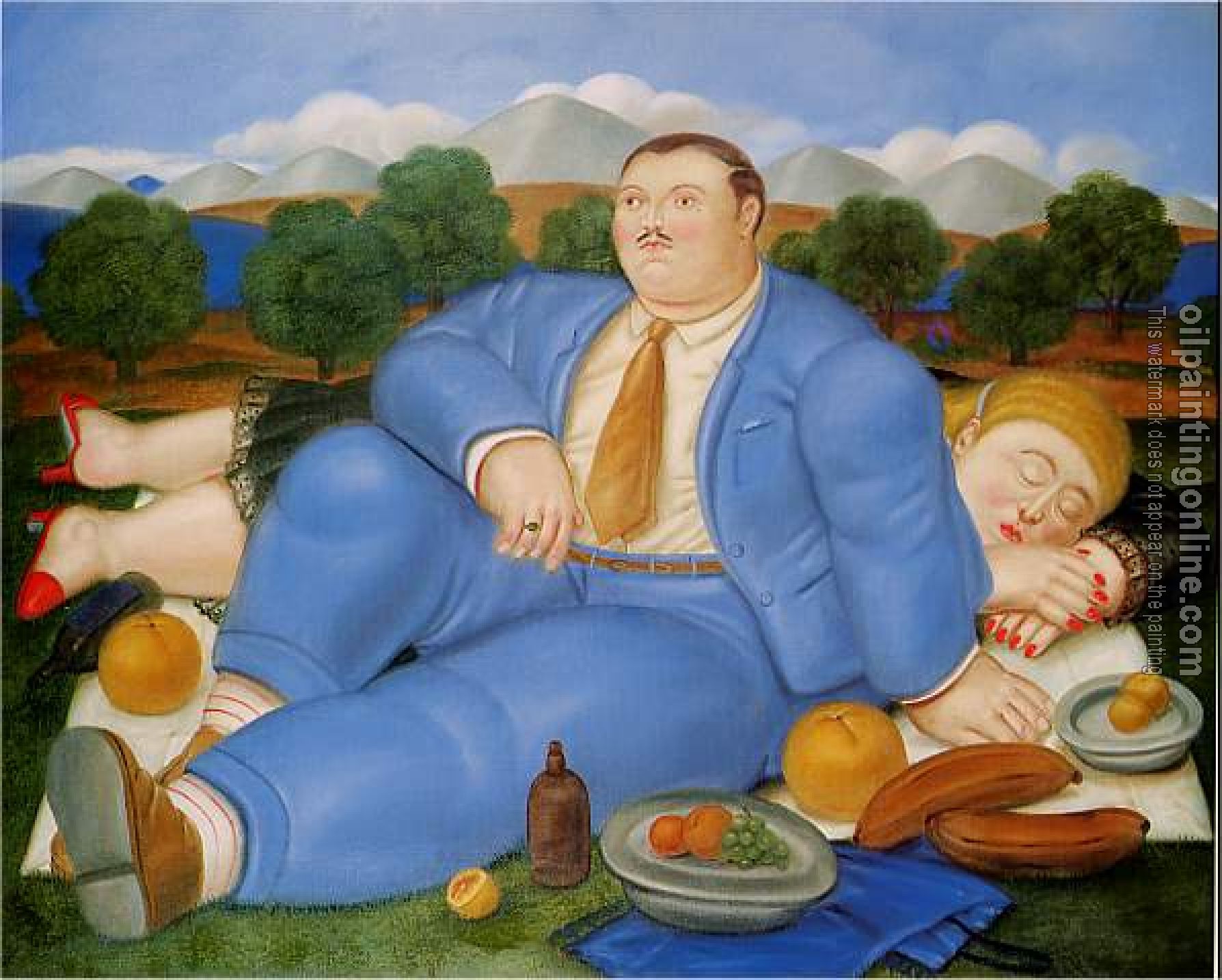 Botero, Fernando - Abstract oil painting.